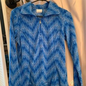 Blue Columbia crew neck zip up sweatshirt